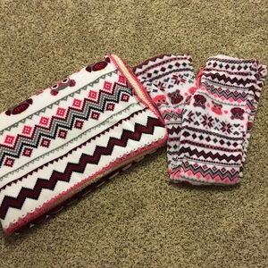 Matching fleece blanket and pj pants